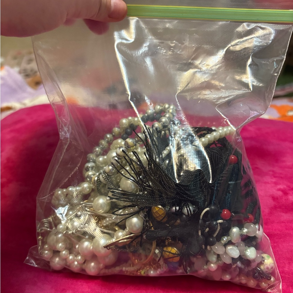 1/2 Bag of Craft/Broken Jewelry